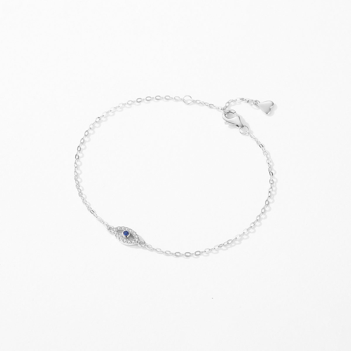 Elegant Sterling Silver Blue Eye Bracelet for Women