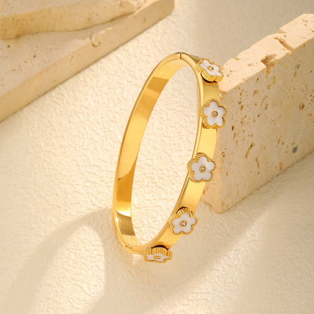 Flower Shell Adjustable Stainless Steel Bracelet Unisex