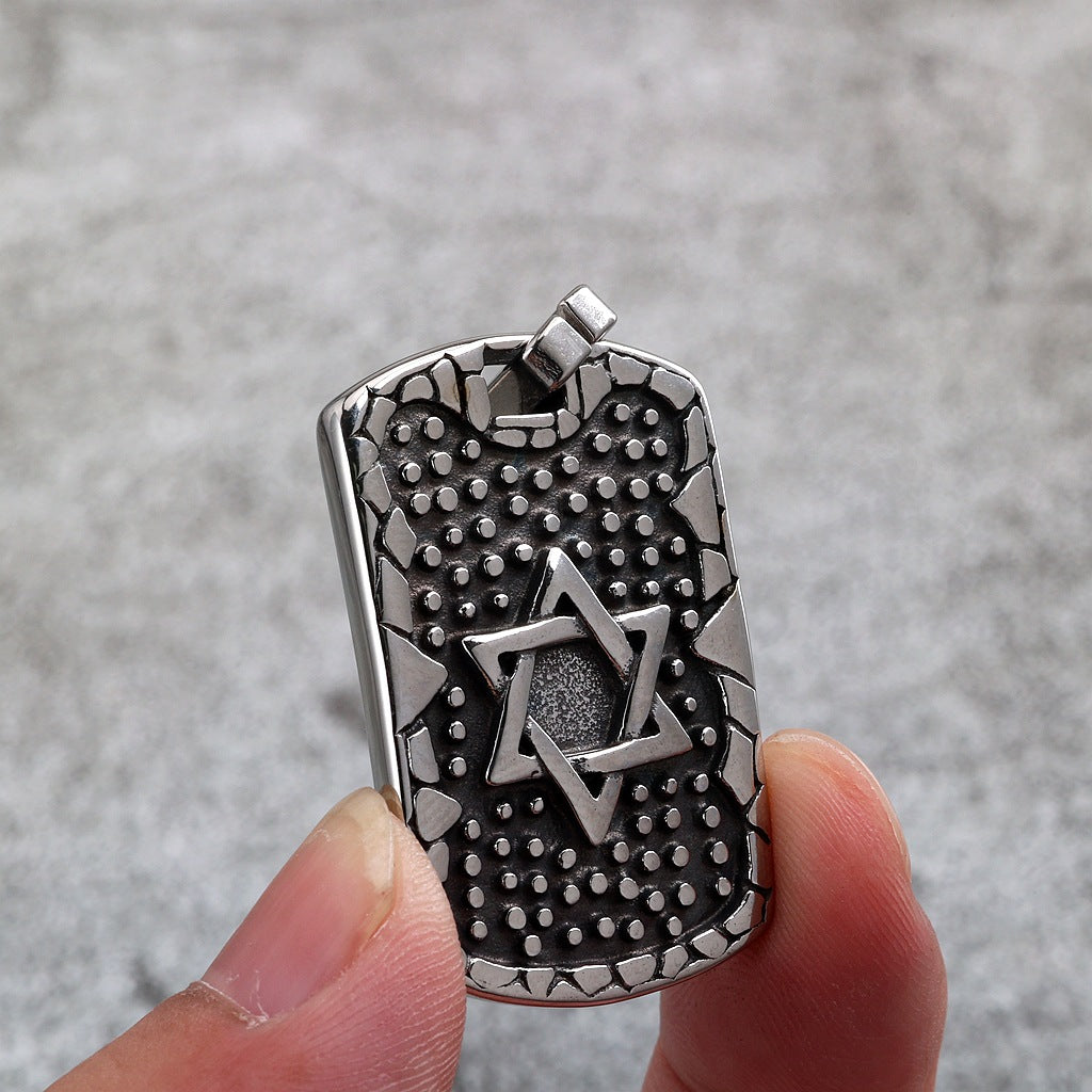 Vintage Stainless Steel Men's Pendant Necklace