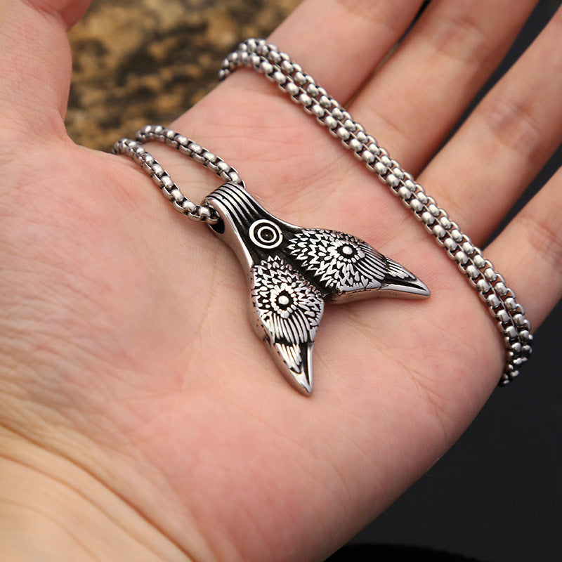 European And American Titanium Steel Eagle Head Necklace