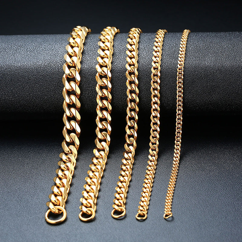 3 6-11 Mm Cuban Stainless Steel Bracelet for Men