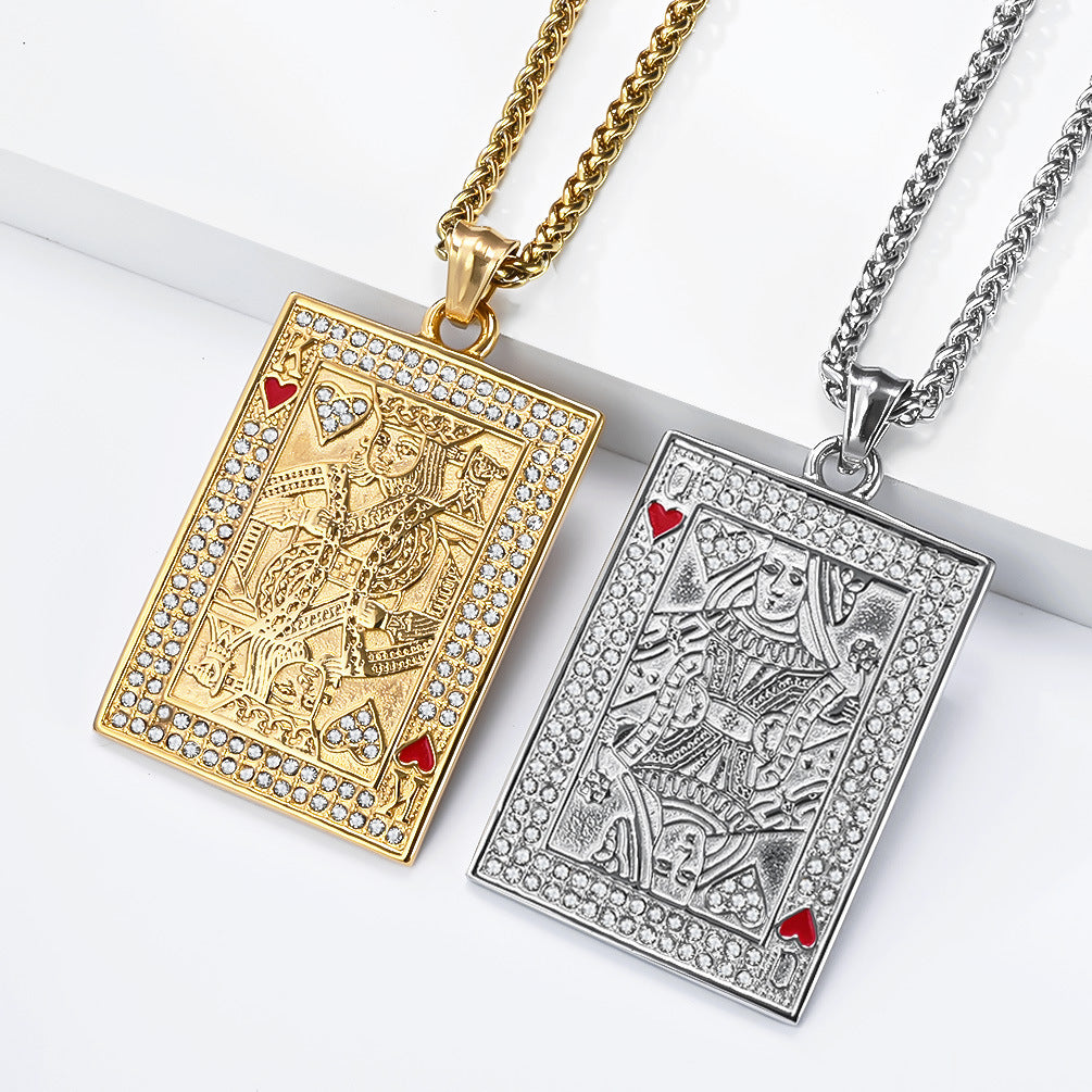 Stainless Steel Zircon Gold-Plated Necklace