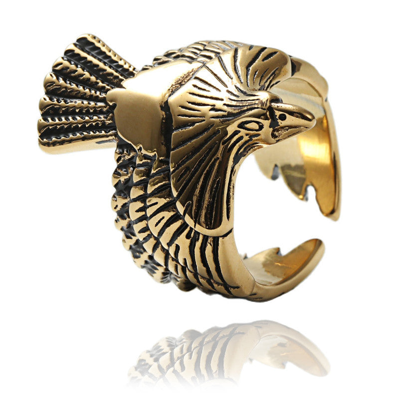 Titanium Steel Retro Eagle Ring for Men - Trendy American and European Jewelry Accessories