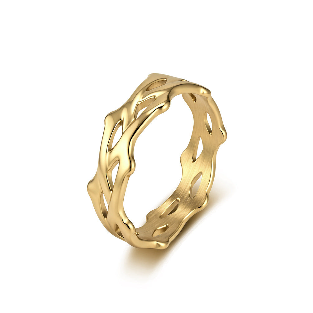 Thorn Vines Weave Stainless Steel Ring For Unisex Without Gender Vines Wedding
