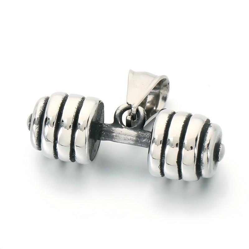 Casual Sports Fitness Pendant Retro Canvas Shoes Boxing Gloves Barbell Stainless Steel Men's Necklace