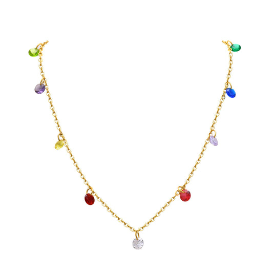 Ladies Stainless Steel Summer Dream Zircon Cross Necklace