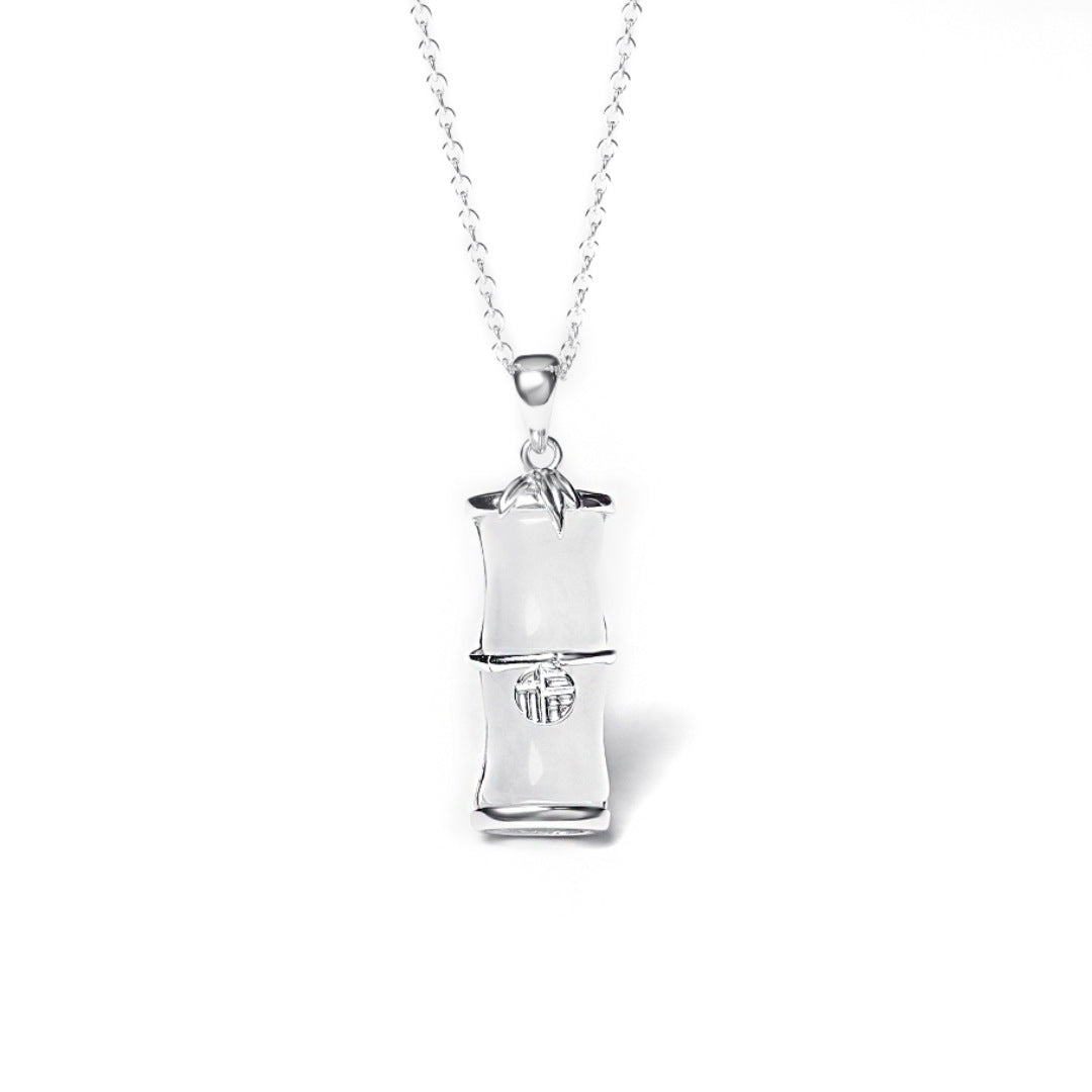 S925 Sterling Silver Bamboo Leaf Necklace