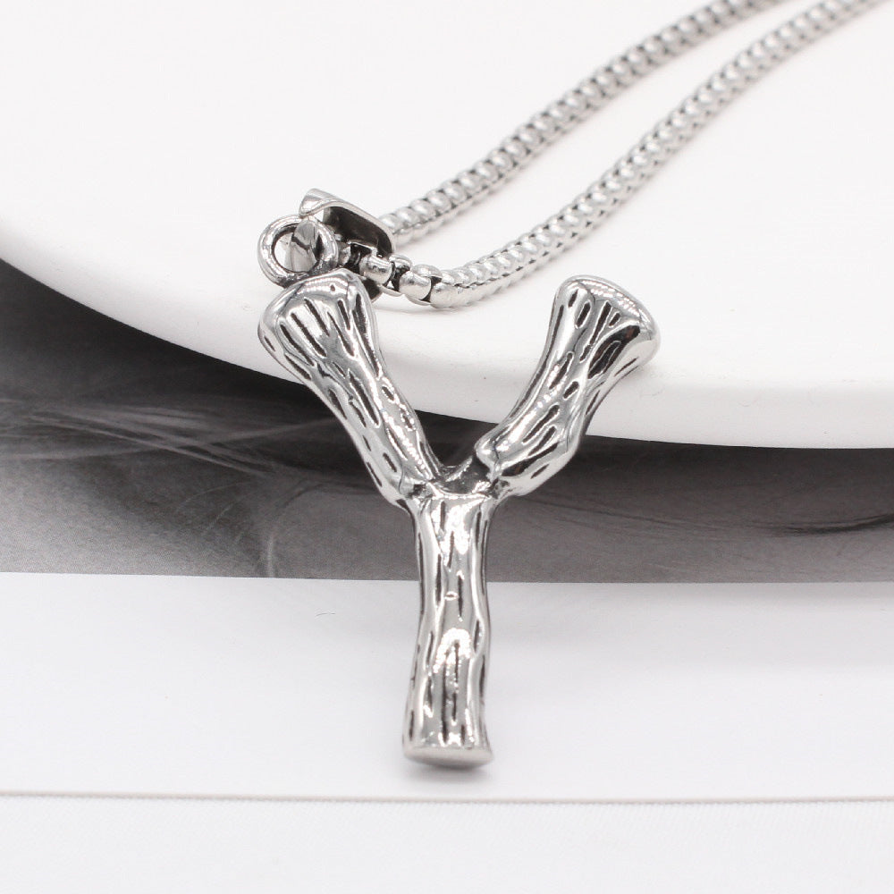 Titanium Steel Y Pendant For Men And Women Unisex Retro Letter Necklace By Planderful Everyday Genie Protection