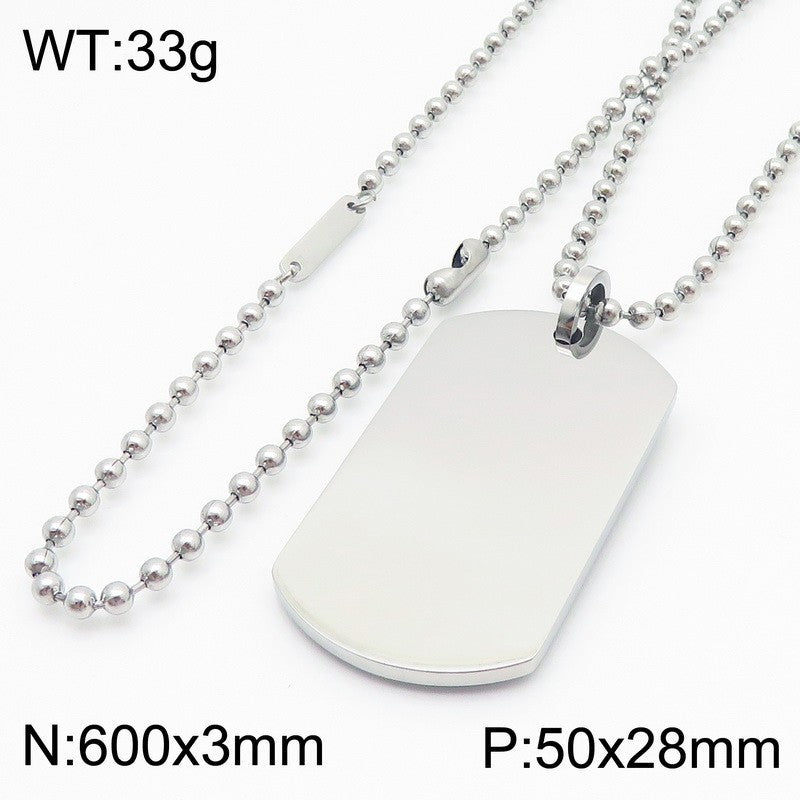 Planderful Men Titanium Steel Versatile Bead Chain Necklace