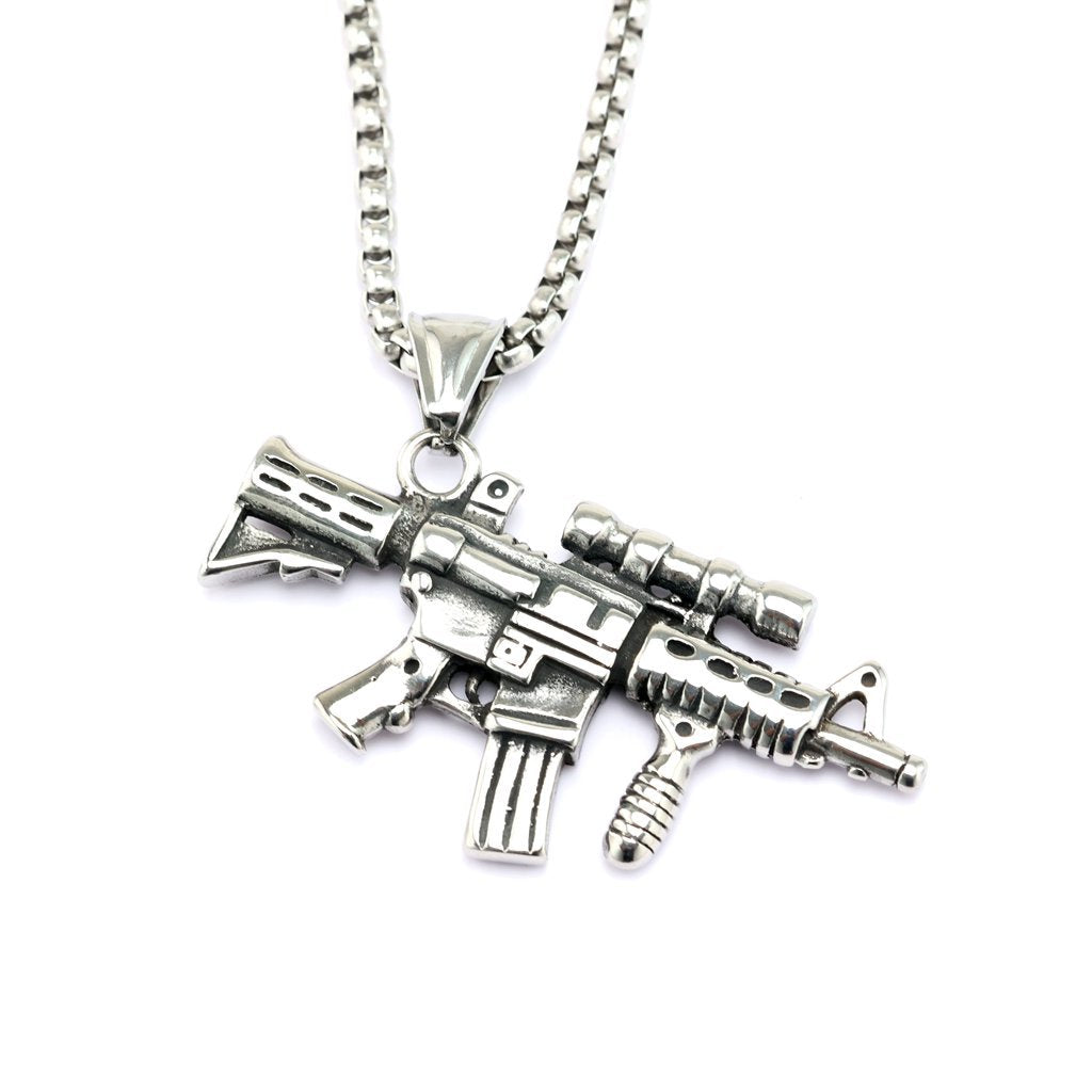 Vintage Stainless Steel Pendant Necklace