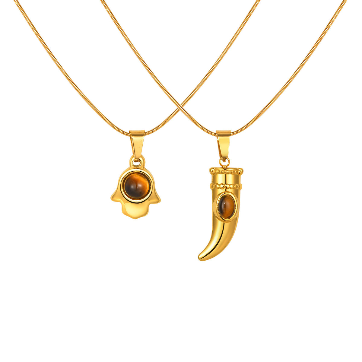 Fatima Hand Tiger Stainless Steel Pendant