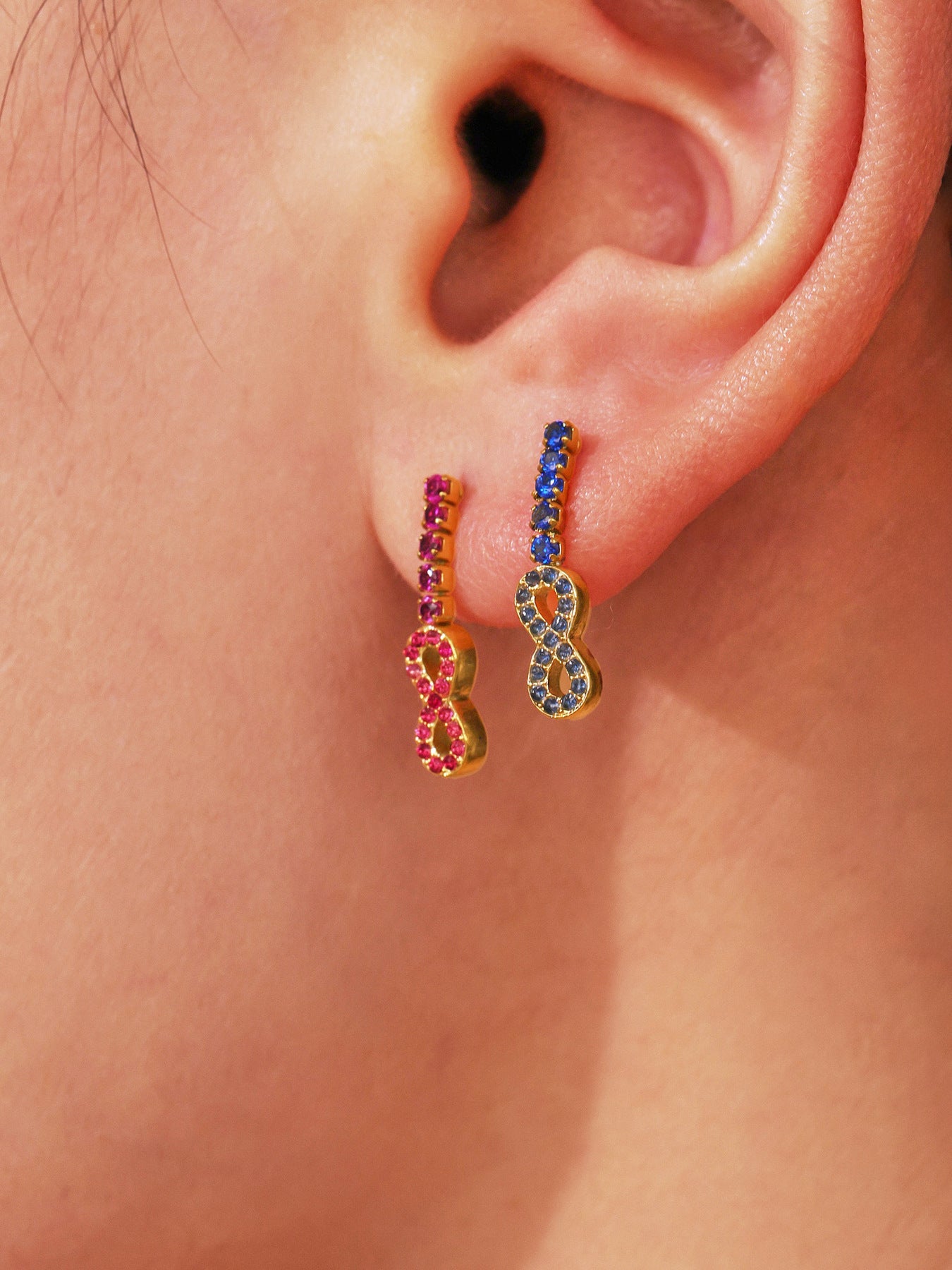 Planderful Zircon Pendant Earrings For Women 18k Gold