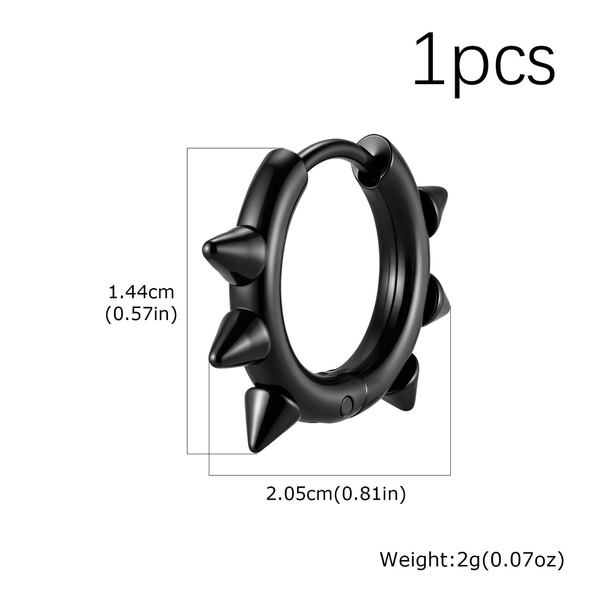 Punk Single Earrings — Silver, Gold or Black
