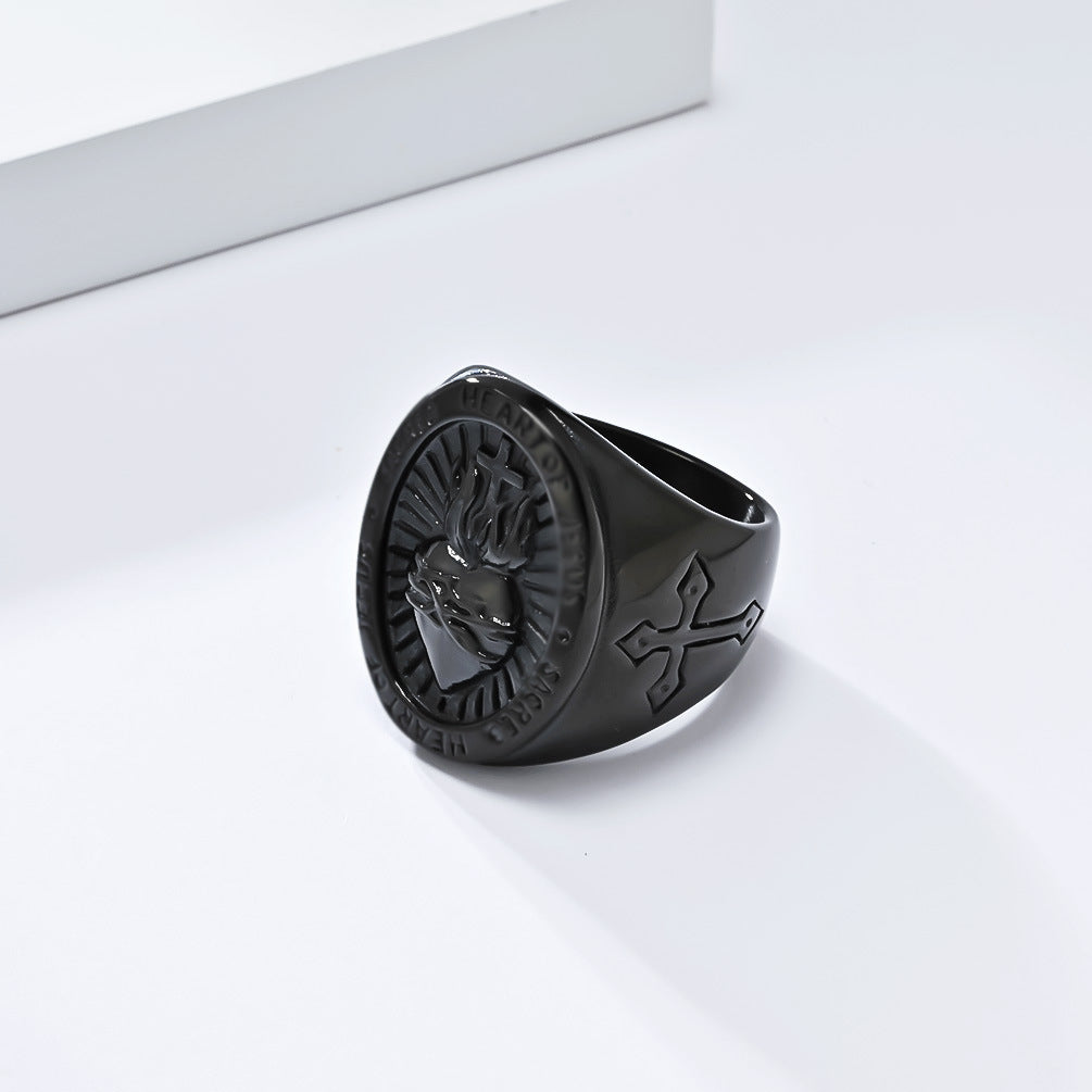 Steel Ring – Vintage Cross Ring For Men From Everyday Genie Collection In Stainless Steel
