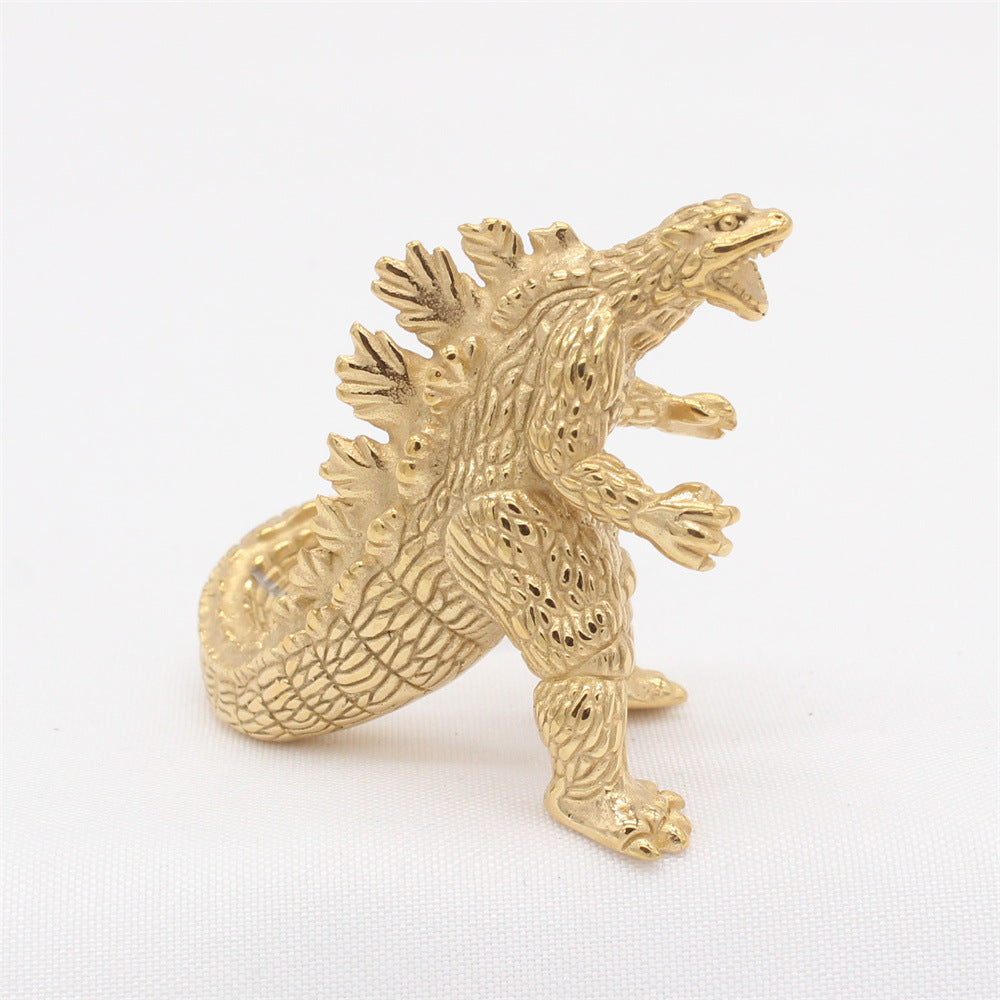 Planderful Dinosaur Pendant Titanium Steel Ornament For Unisex Retro Style Lovers Everyday Genie Collection
