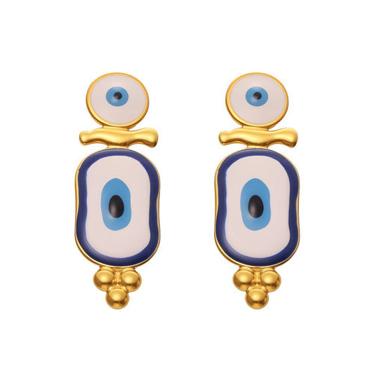 Planderful Devil Eye Earrings Blue Enamel For Her Gift