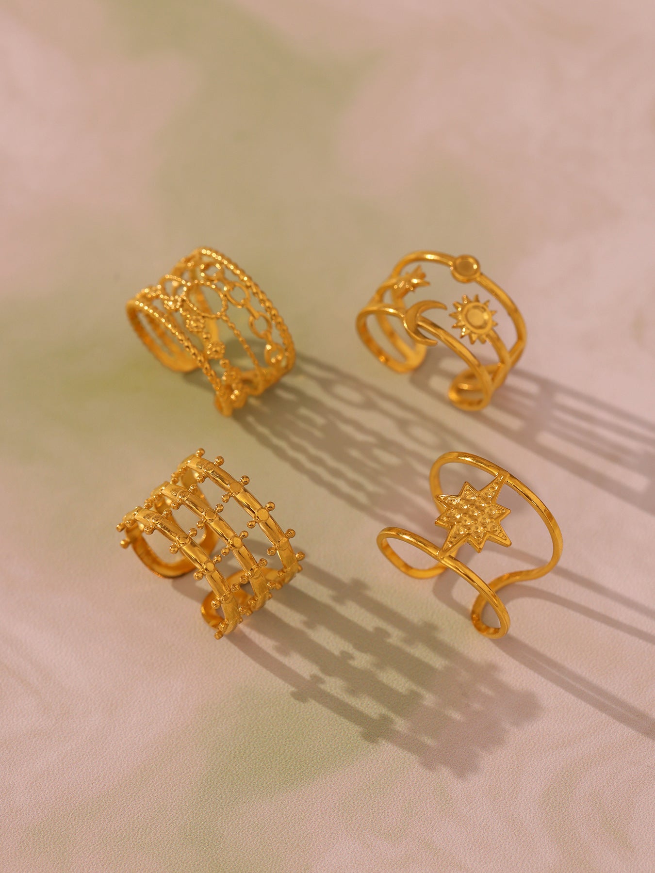 Planderful Geometric Stylish Ring 18K Gold Plated For Women