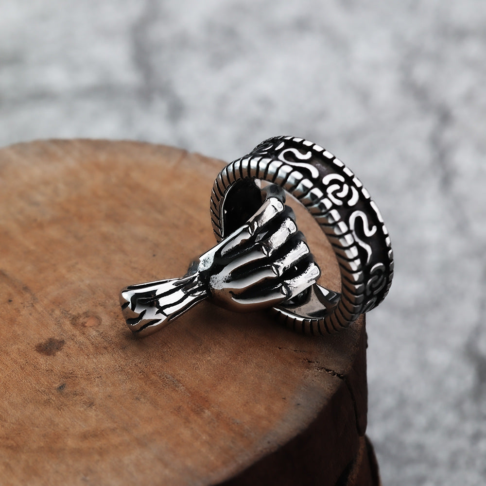 Gothic Skull Stainless Steel Men's Ring