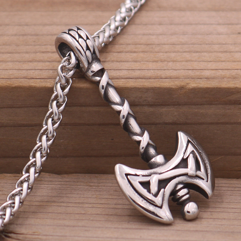 Eternal Viking Rune Necklace with Titanium Chain - Men's Norse Legacy Jewelry