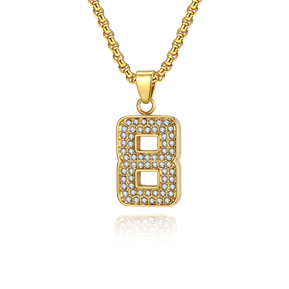 Stainless Steel Number Pendants — Chain Optional