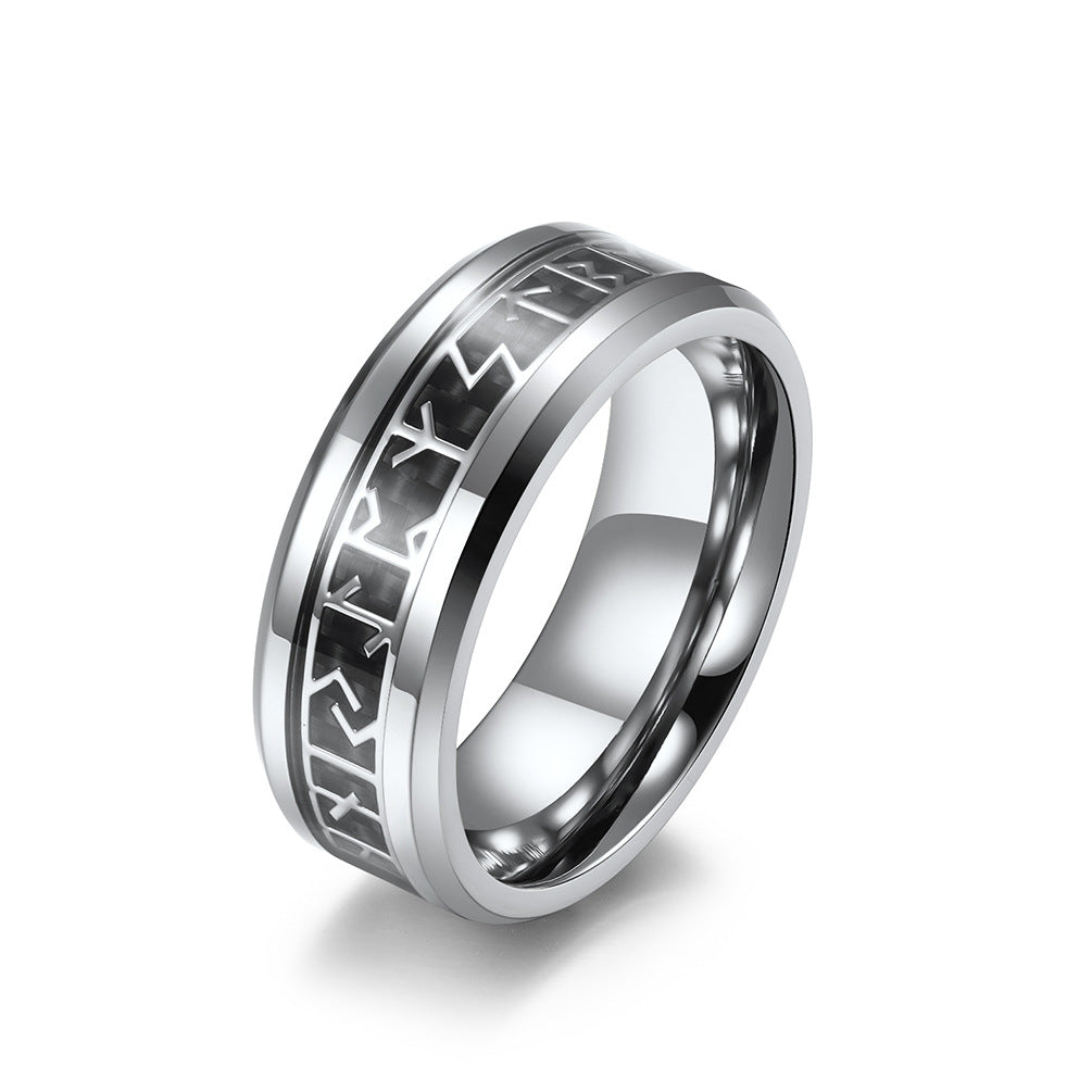 Cross-Border Amazon Nordic Viking Carbon Fiber Ring for Men
