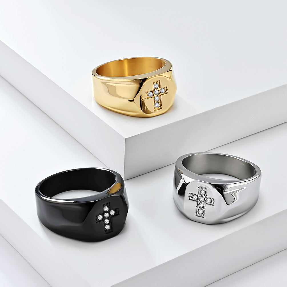 Steel Ring – Vintage Cross