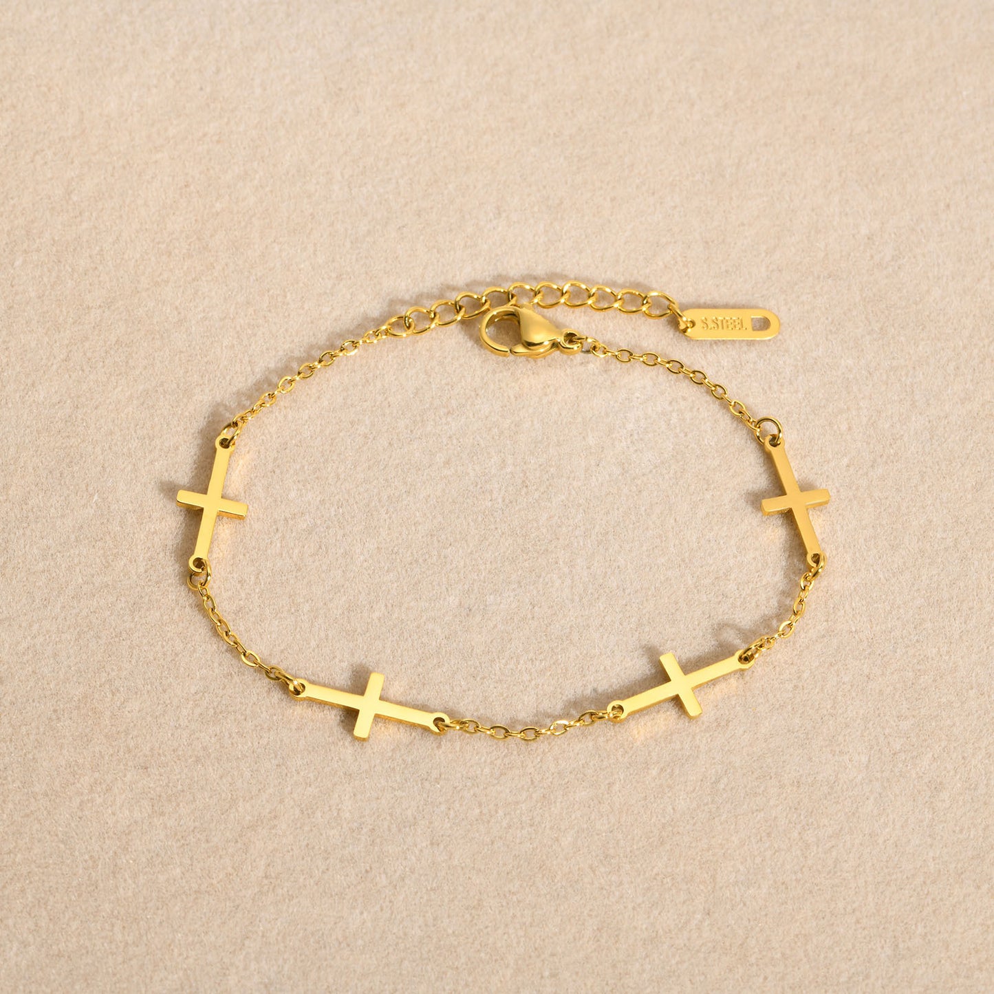 Ladies Stainless Steel Cross Bracelet ins Wind Splicing Jewelry