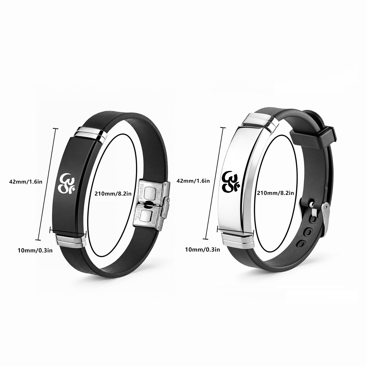 Planderful Everyday Genie Stainless Steel Bracelet Unisex Black For Men Women Statement Piece