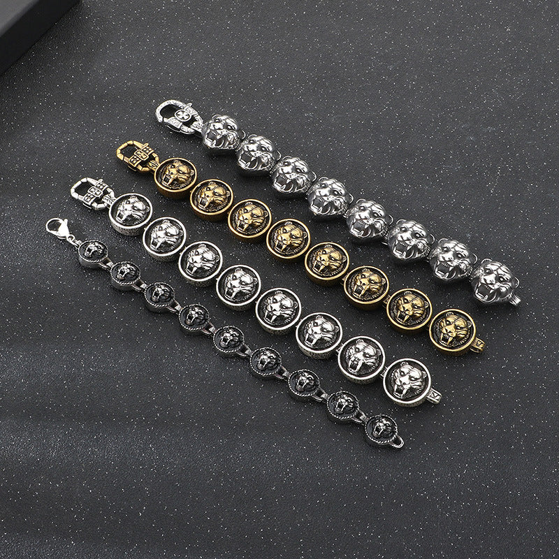 Planderful Zodiac Tiger Head Retro Titanium Bracelet Men