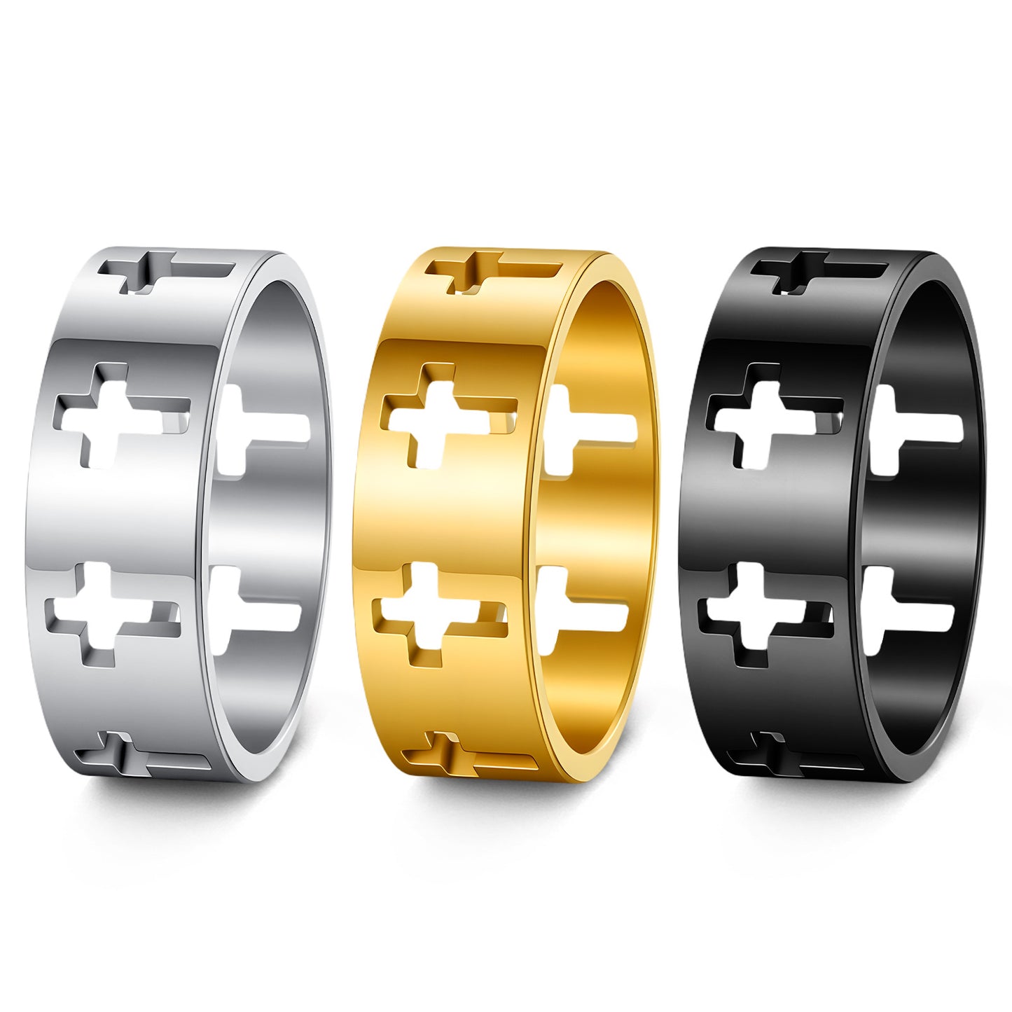 Planderful Everyday Genie Titanium Steel Cross Ring Unisex Fashion Jewelry For Men And Women Size 7 12