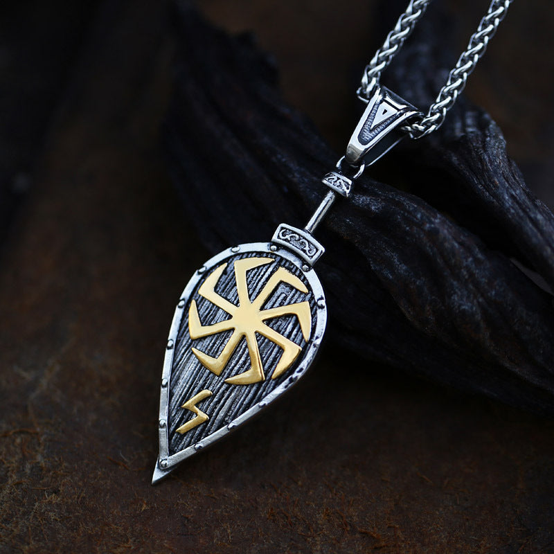 Titanium Steel Viking-Inspired Men's Pendant - Nordic Retro Fashion Accessories Wholesale