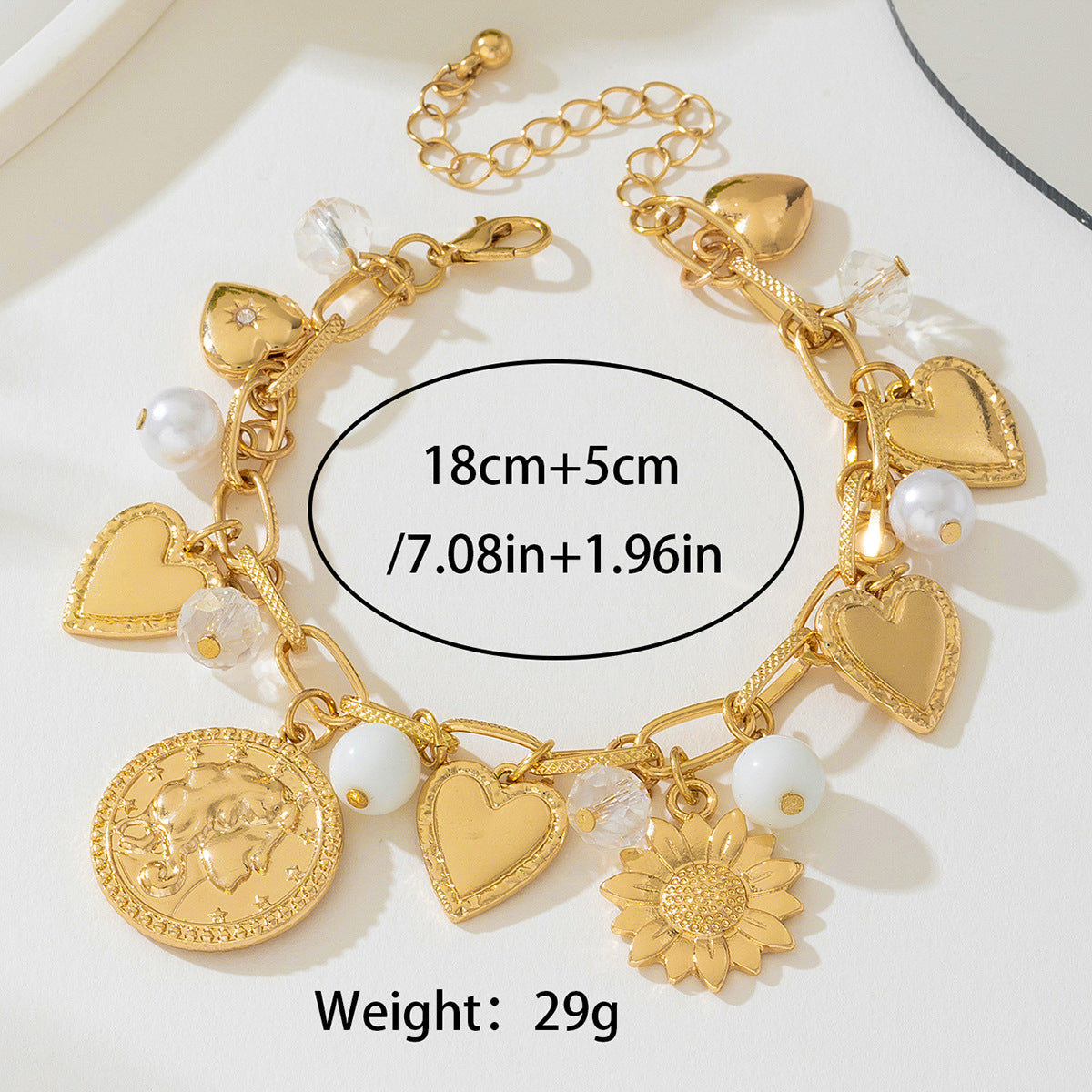 Planderful Vienna Verve Bracelet – Fashionable Retro Metal Love Pendant