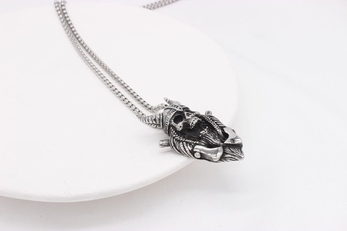 Reaper Sickle Skull Titanium Steel Pendant Necklace