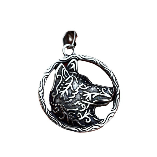Titanium Steel Retro Men's Wolf Head Pendant Jewelry for Wholesale