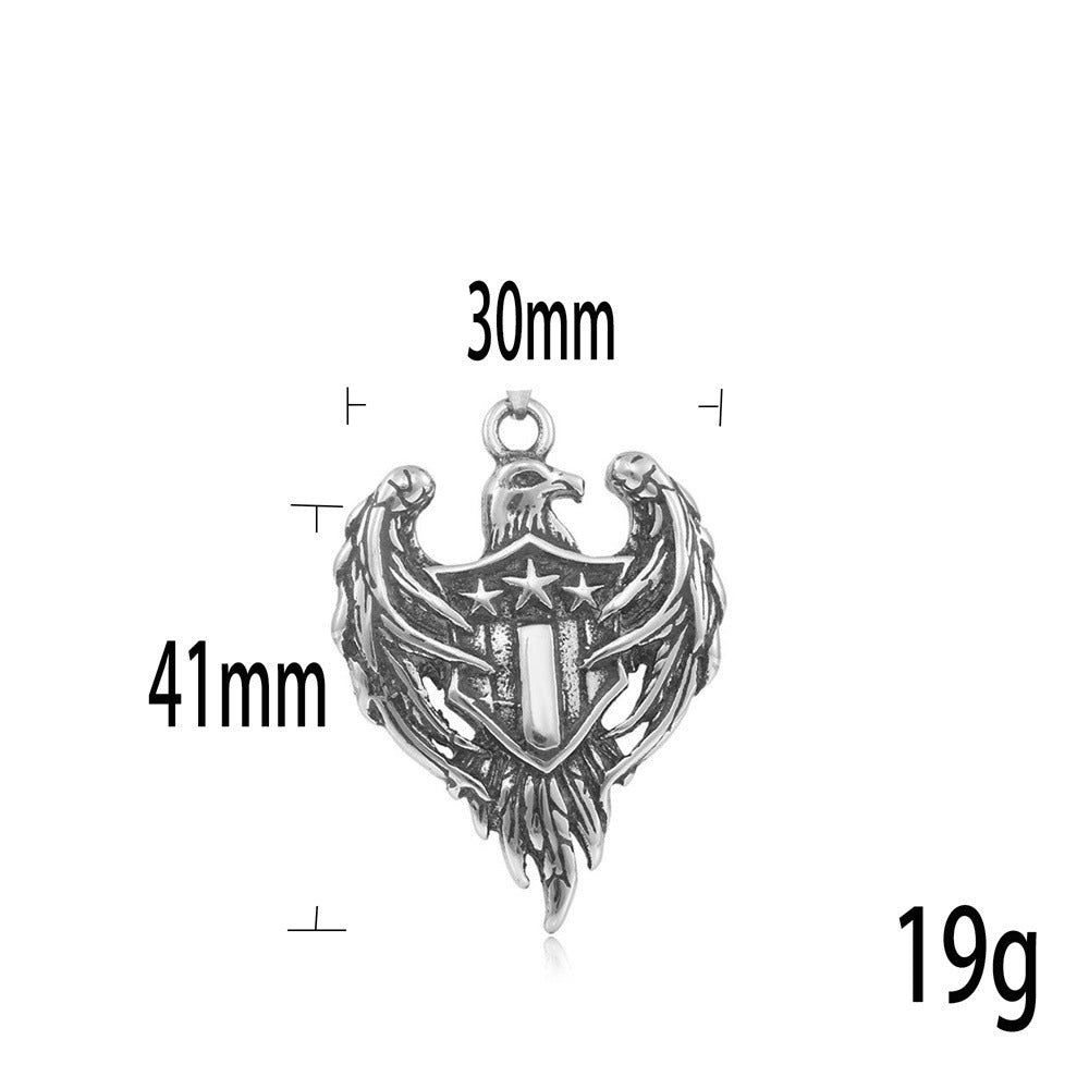 European And American Stainless Steel Eagle Pendant Necklace