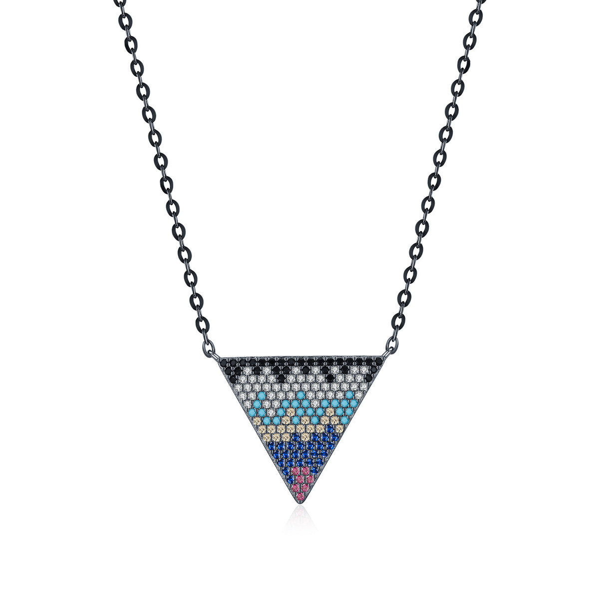 925 Sterling Silver Black Two-Tone Necklace