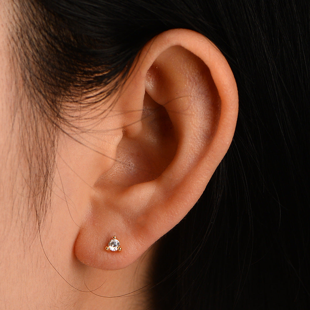 925 Sterling Silver Basic Earrings Casual Ear Jewelry