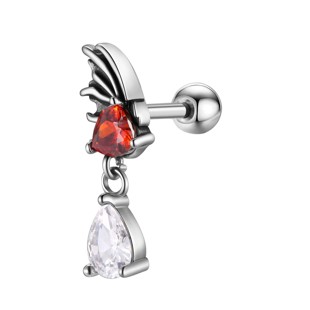 Stainless Steel Zircon Earrings