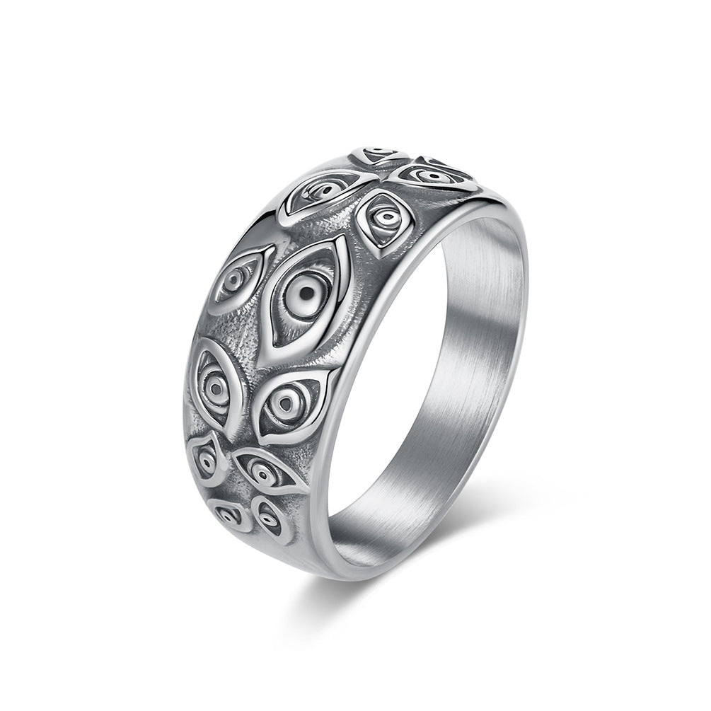 Devil's Eye Vintage Stainless Steel Ring for Men