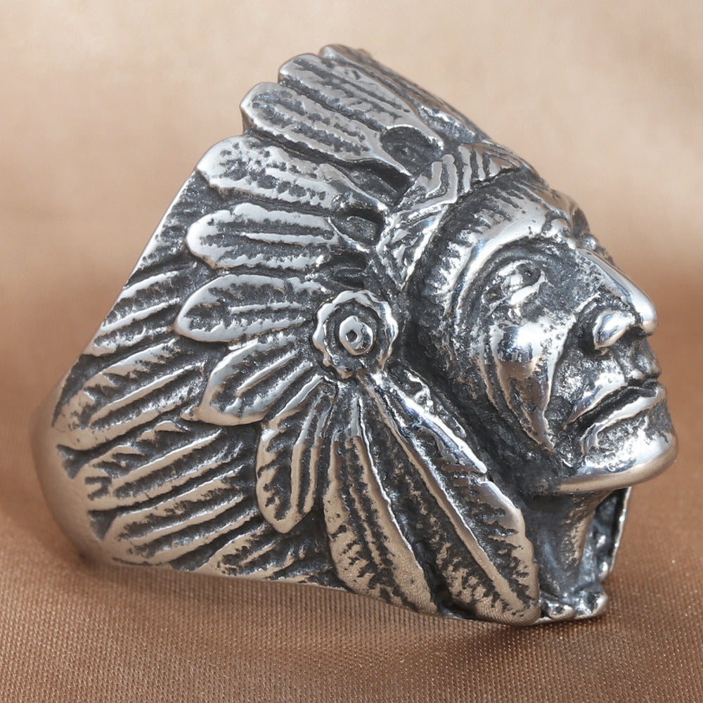 Titanium Steel Skull Ring for Men - Personalized Retro Trendy Accessory in Stainless Steel