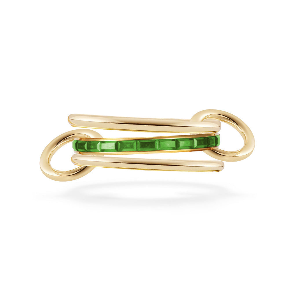 Planderful Collection Everyday Genie Zircon Rings Stacked Set Stainless Steel 18K Gold Plated Unisex Luxury Jewelry