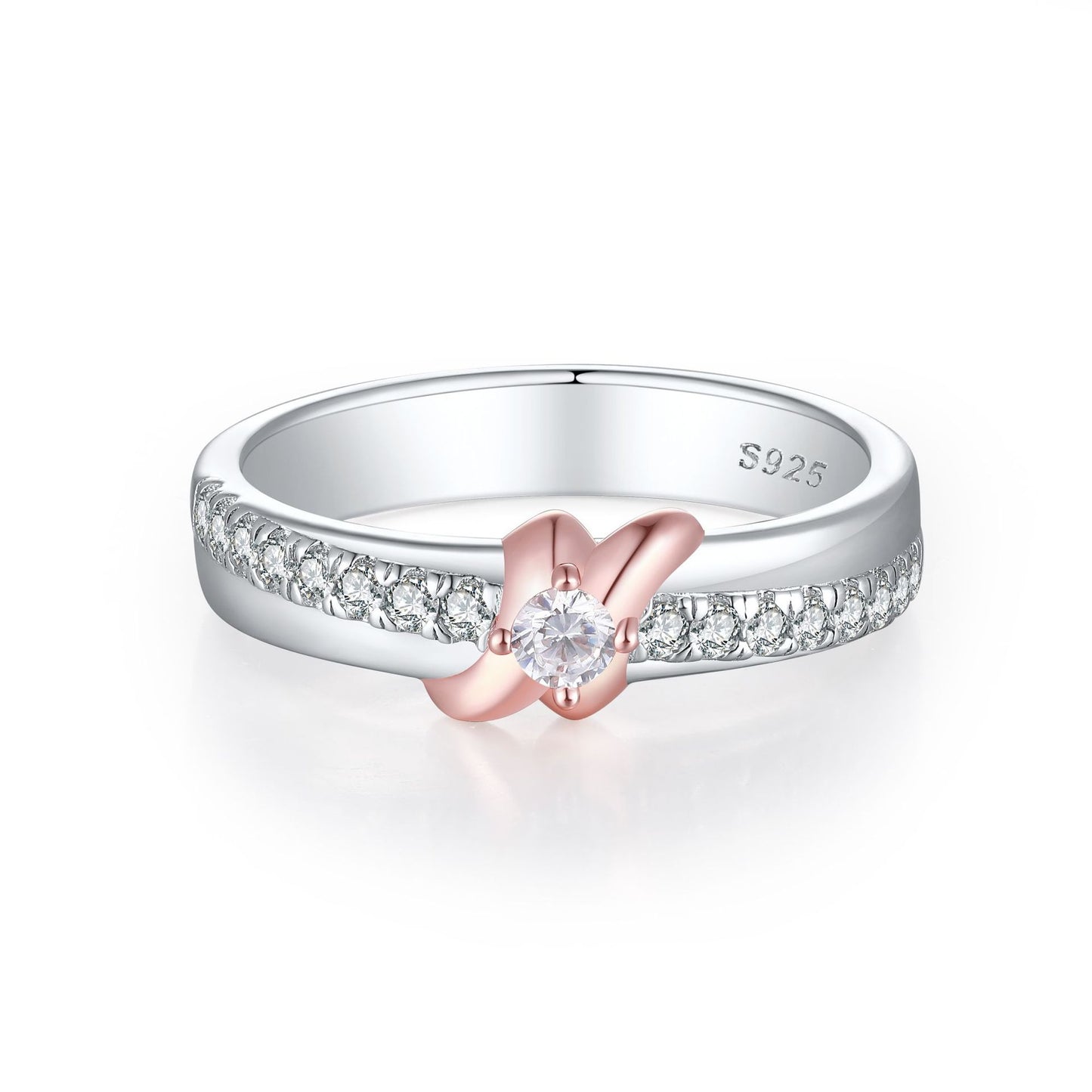 Planderful S925 Sterling Silver Wedding Ring For Women Zircon Sparkle Everyday Genie Collection