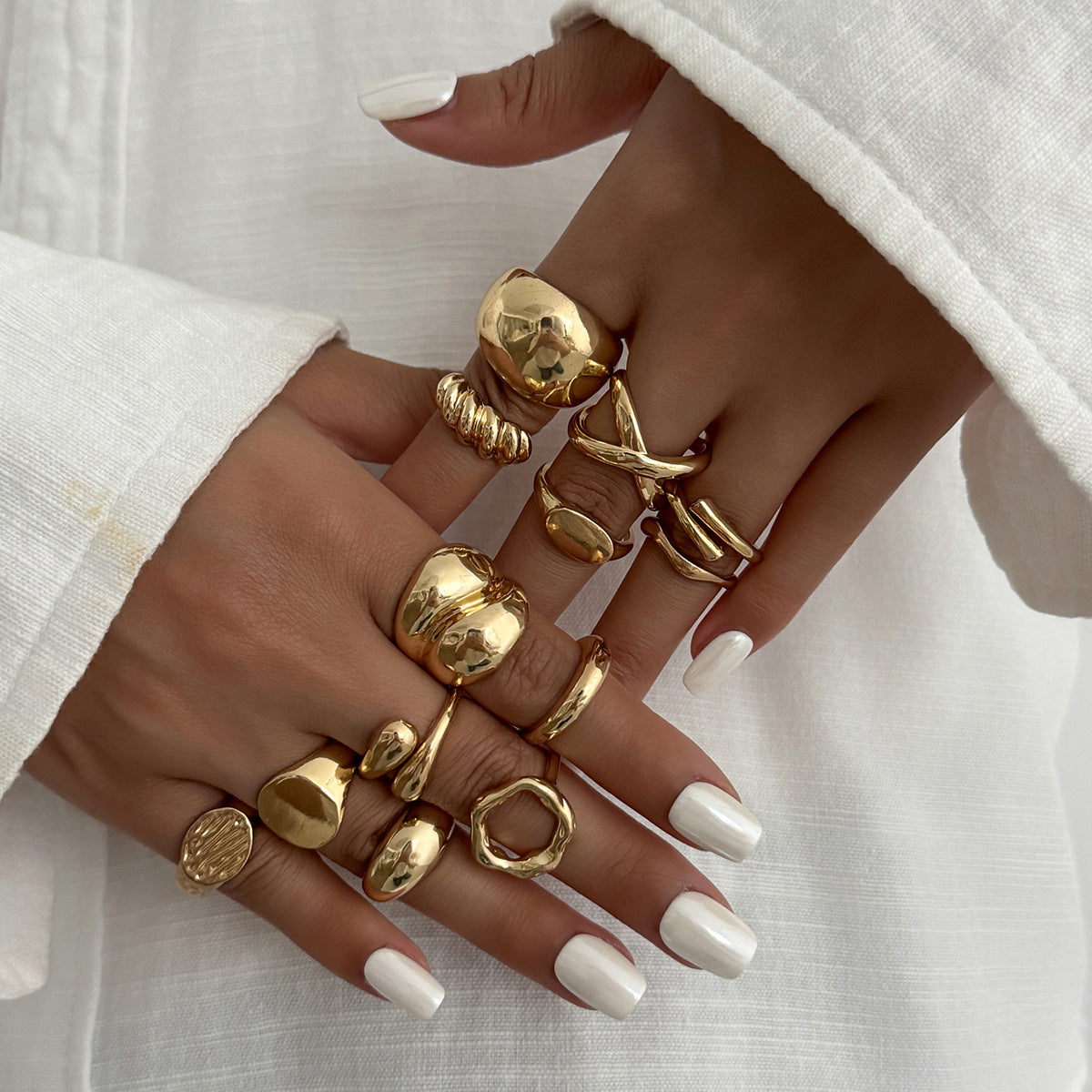 Planderful Vienna Verve Exaggerated Cross Thread Ring For Retro Geometric Statement Jewelry Unisex