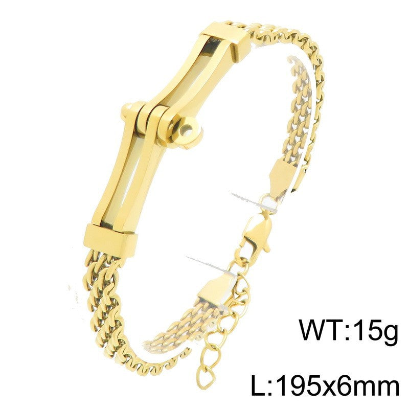 Hip-Hop Cool Locomotive Bracelet – Punk Bike Chain – Curved Mesh Chain Belt Extension