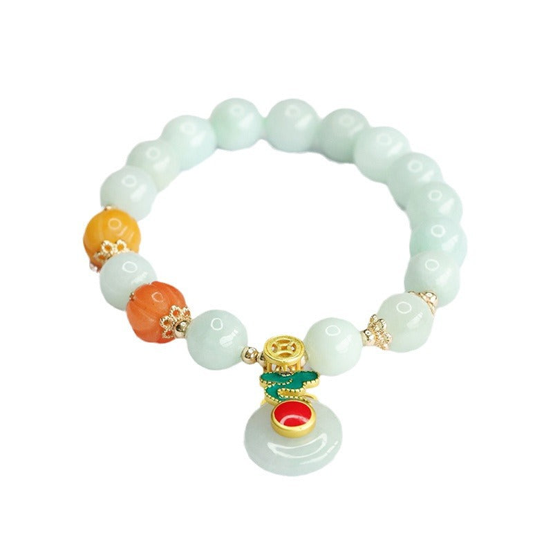 Jadeite Peace Buckle Beaded Bracelet