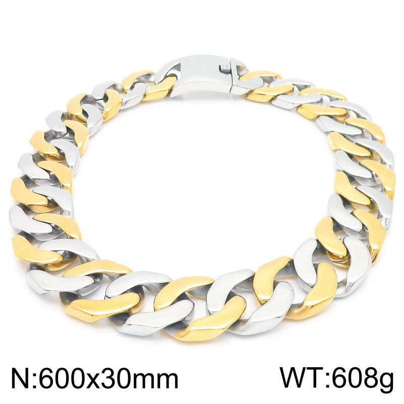 Planderful Exaggerated Wide Cuban Chain Necklace for Men