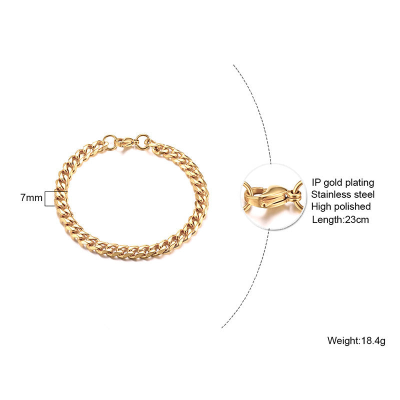 European And American Men's Titanium Steel Simple Bracelet