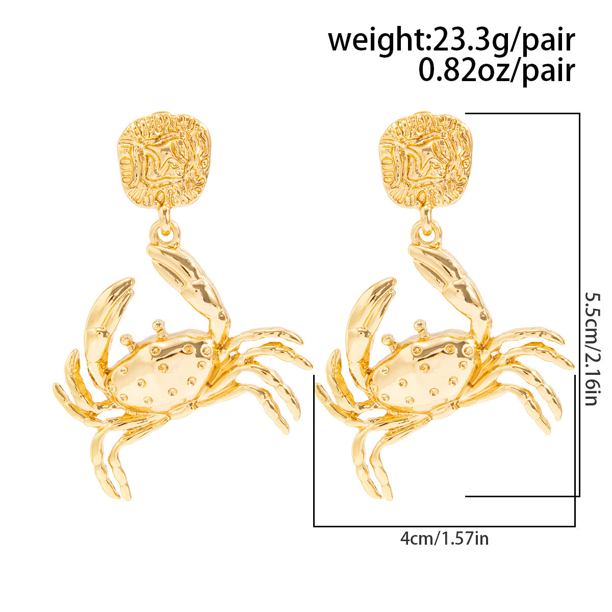 Planderful Lobster Pendant Stud Earrings For Women 3D Ocean Style Design Vienna Verve Collection