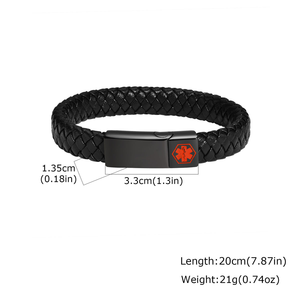 Textured Black Stainless Steel Bracelet for Men