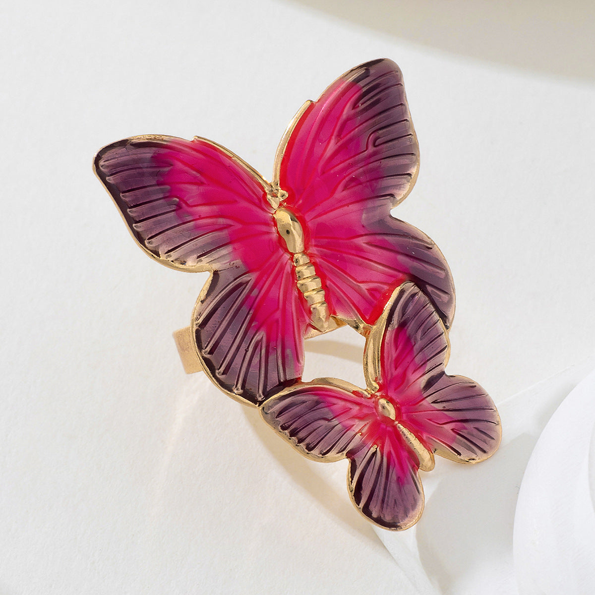 Fashionable Metal Butterfly Ring Set for Women by Planderful